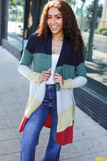 Multi Color Block Cardigan