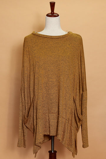 Plus Mustard Pocketed Sweater