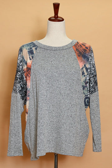 Heather Grey Shoulder Detail Sweater (5pc)