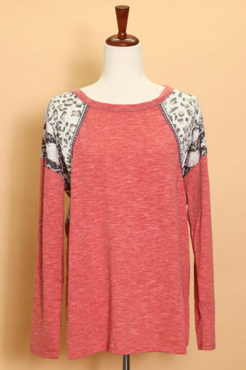 Animal Shoulder Braided Detail Top (4pc)