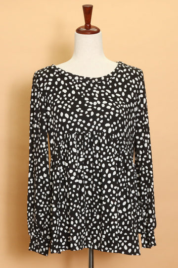 Black Dot Babydoll Blouse (5pc)