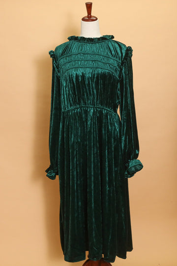 Plus Hunter Green Velvet Dress