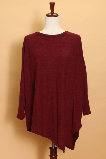 Merlot Asymmetrical Sweater