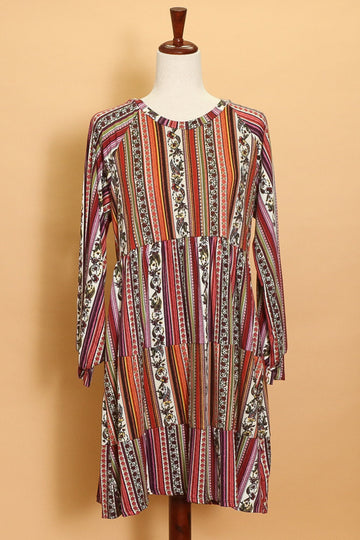 Paisley Tiered Striped Dress (5pc)