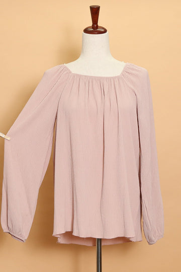 Plus Mauve Square Neck Mauve Blouse (4pc)