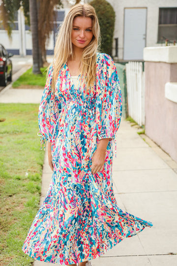 Star Struck Vintage Floral Midi Dress with Side Pockets (Open Pack)