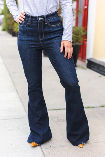 Judy Blue Dark Wash Raw Hem Jeans (Open Pack)