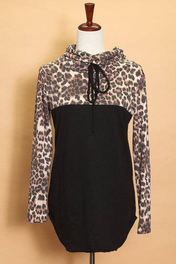 Animal Cowl Neck Pullover