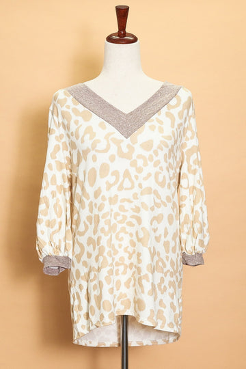 Animal Cuff Sleeve V Neck (7pc)