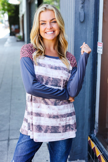 Animal Stripe Design Top