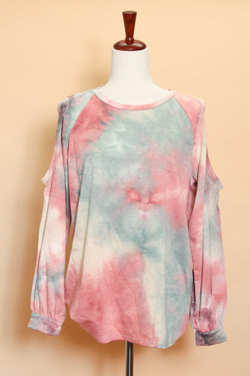 Tie Dye Open Shoulder Sweat Shirt (3pc)