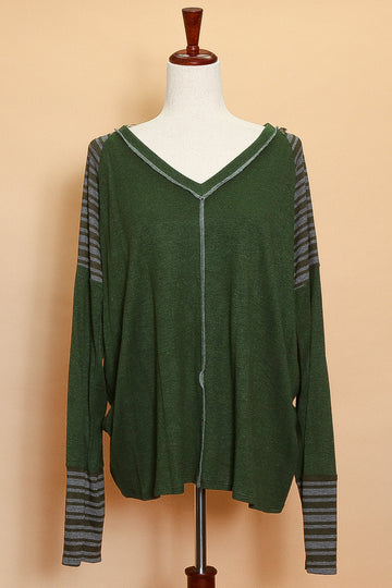 Plus Green Exposed Seam Top