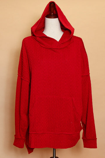 Plus Oversize Hoodie Pullover with Kangaroo Pocket (3pc)