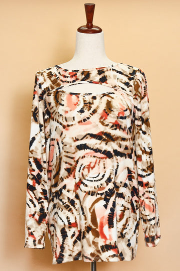 Abstract Cut Out Tie Dye Top