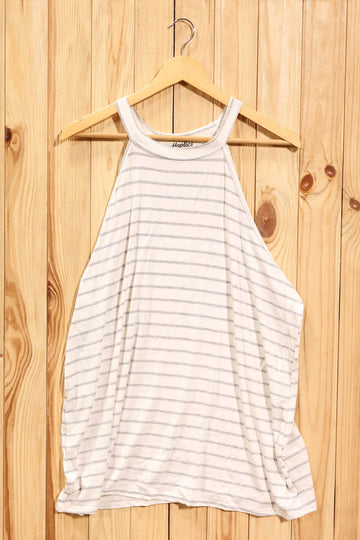 Plus Grey and Ivory Stripe Top