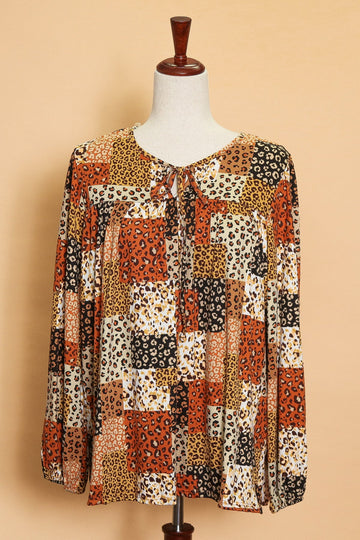 Animal Patchwork Peasant Blouse (3pc)