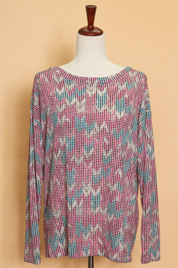 Chevron Weave Detail Long Sleeve