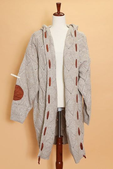 Plus Long Thick Hooded Cardigan Sweater