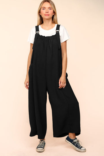 WOVEN JUMPSUIT WITH PATCH POCKETS