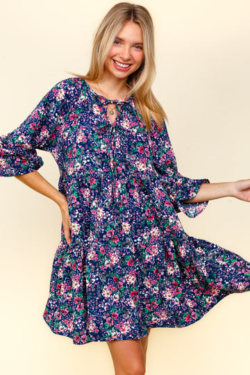 RIBBON TIED BABYDOLL KNEE LENGTH WITH POCKETS