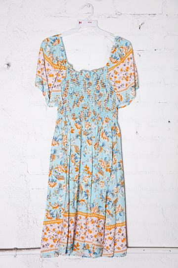 Aqua Floral Dress