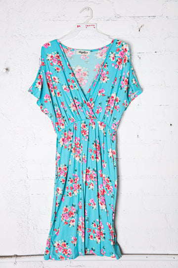 Aqua Floral Dress