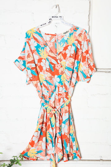 Plus Surplice Dolman Band Flared Shorts Romper