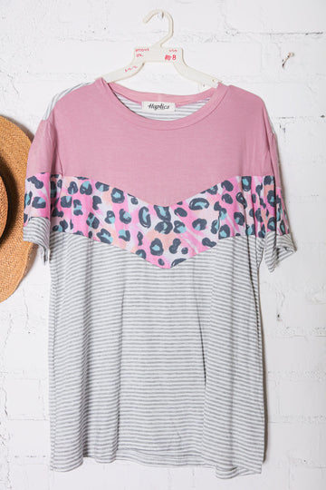 Animal Stripe Design Top