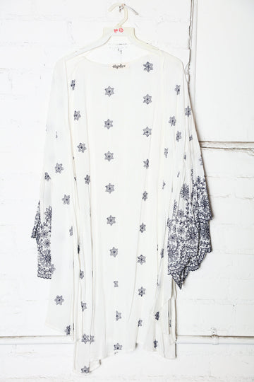 Plus Ivory Crochet Kimono