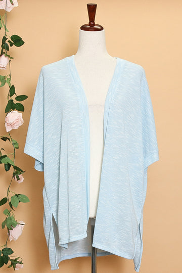 Banded Edge Dolman Two Tone Slub Cardigan