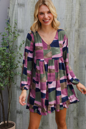 Multi Checkered Dress