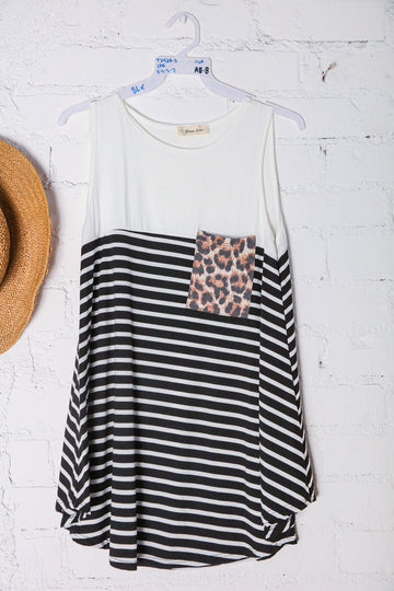 Animal Pocket Stripe Tank