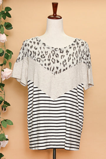 Animal Stripe Color Block Tee (4pc)