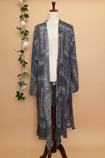 Paisley Grey/Blue Kimono