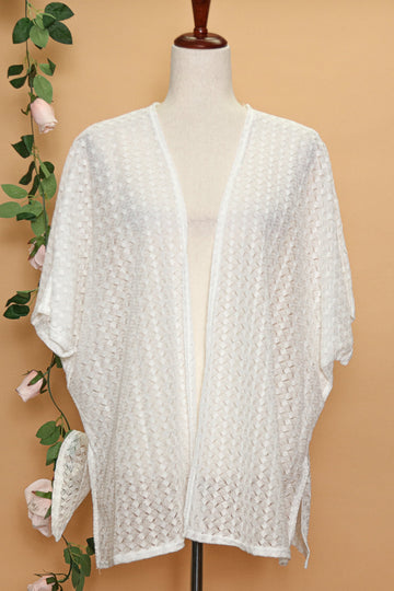 Ivory Lace short Sleeve Kimono