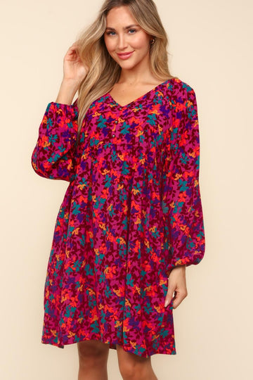 Floral Babydoll Woven Dress with Pockets