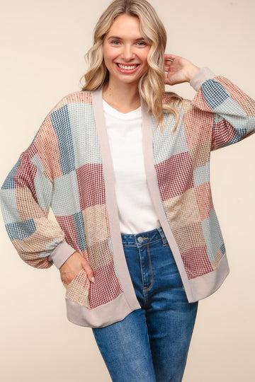 Plus Oversized Patchwork Print with Side Pockets