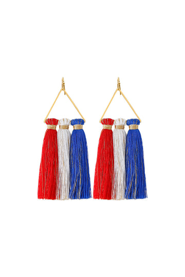 American Red/White/Blue Hat Beaded Earrings (Open Pack)