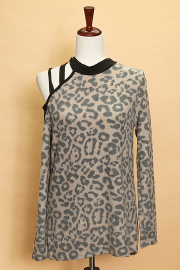Animal Shoulder Cut Out Long Sleeve