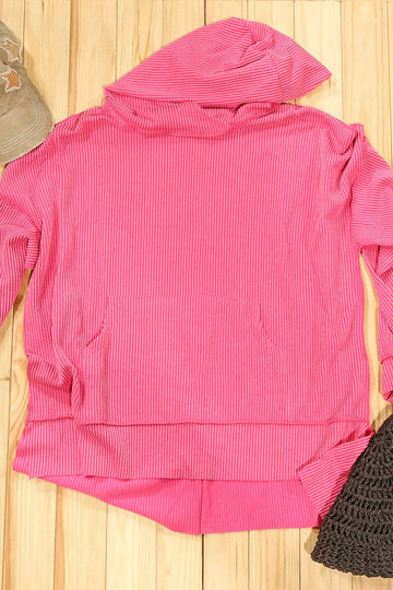 Plus Bright Pink Front Pocketed Hoodie (1-2-1)