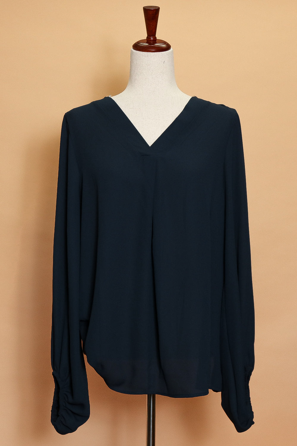 Navy V Neck Blouse