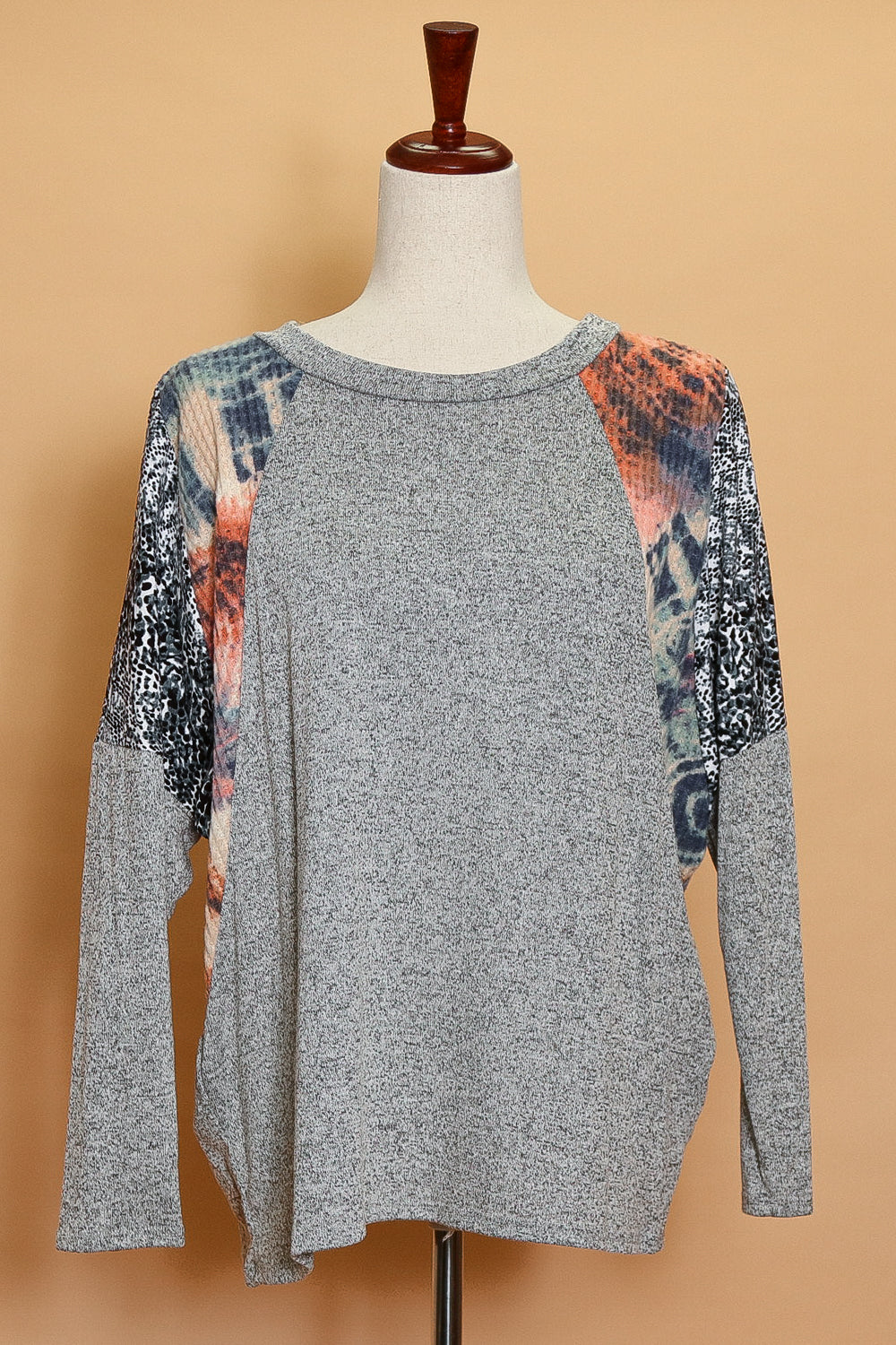 Heather Grey Shoulder Detail Sweater (5pc)