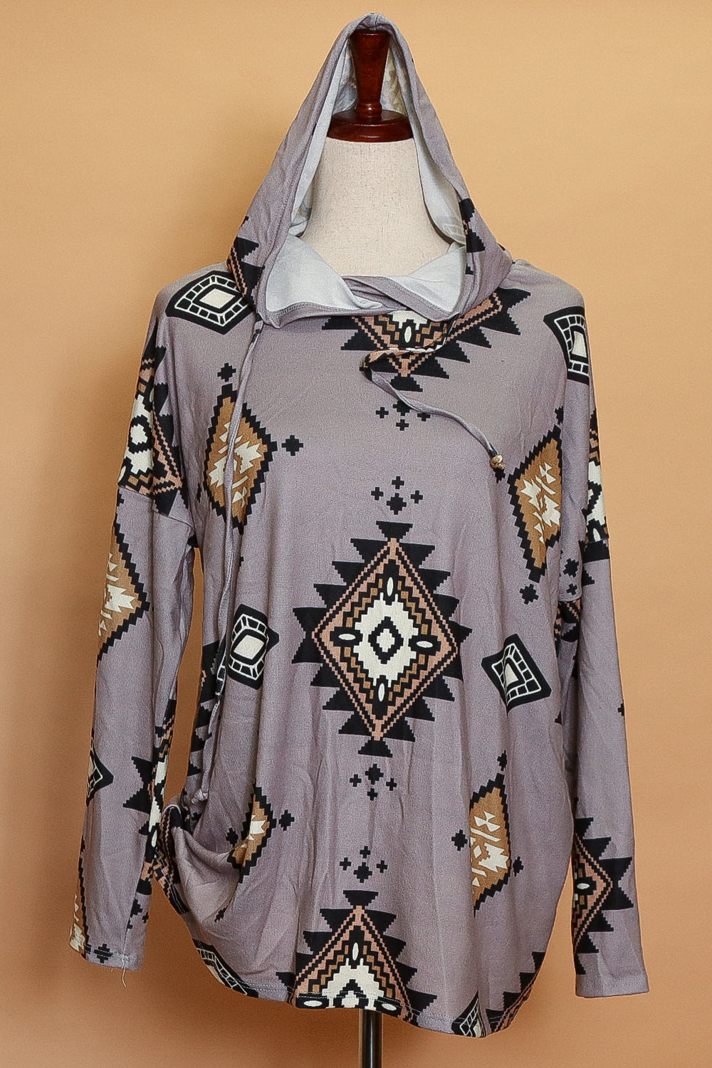 Aztec Print Grey Hoodie (4pc)