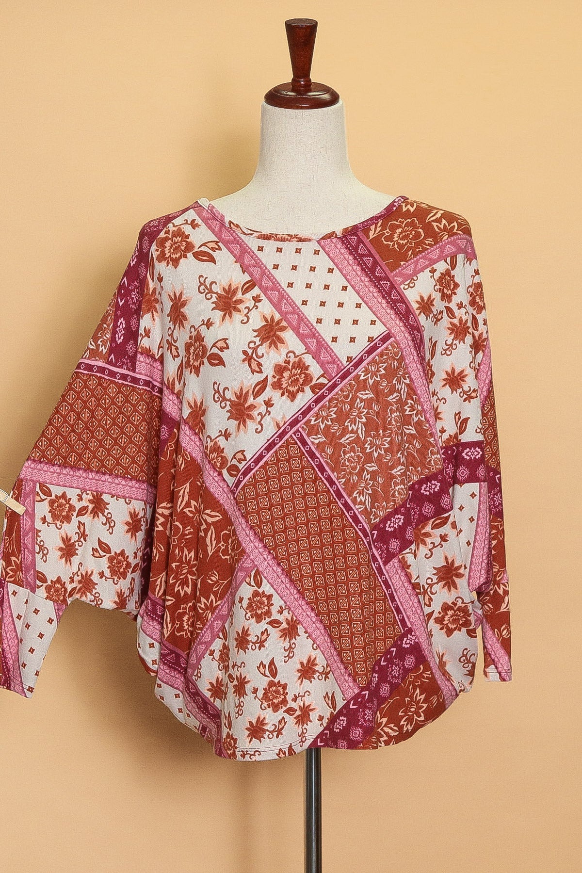 Magenta/Pink Patchwork Blouse