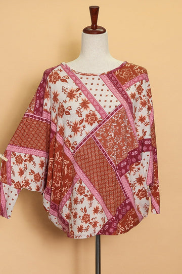 Magenta/Pink Patchwork Blouse