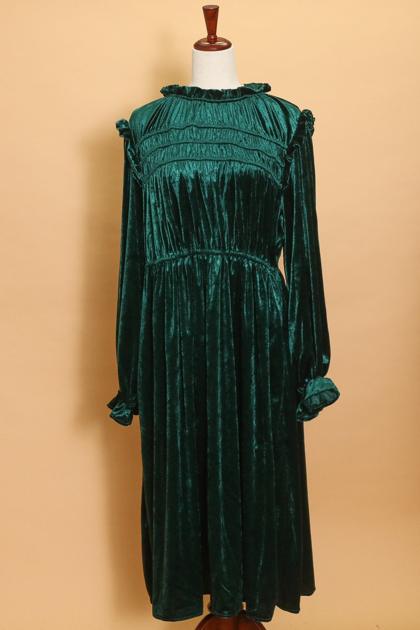 Plus Hunter Green Velvet Dress