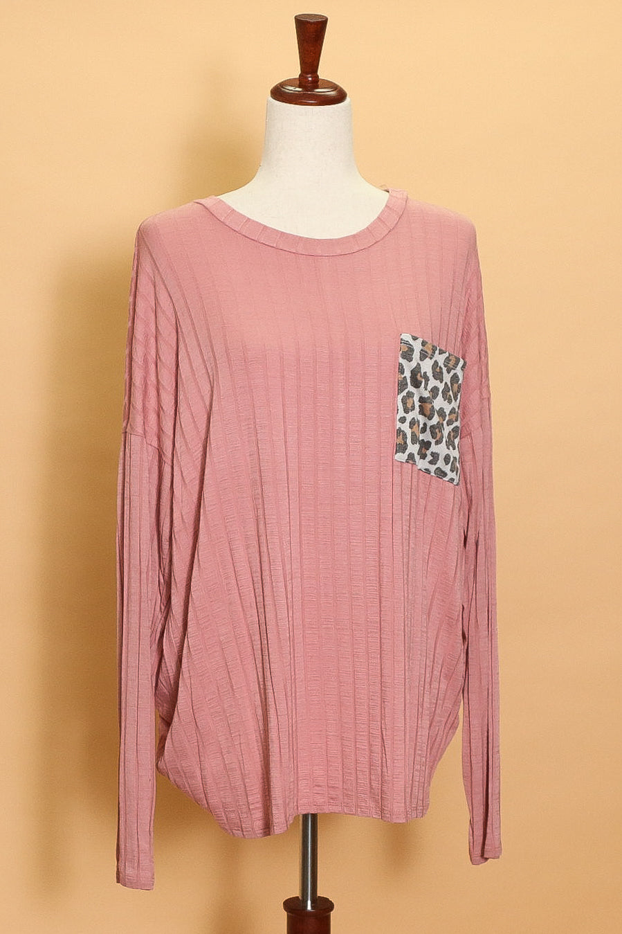 Plus Mauve Ribbed Front Pocket Long Sleeve (5pc)