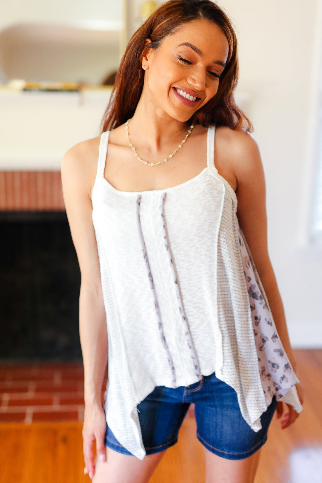 Boho Patchwork Print Halter Tank (Open Pack)