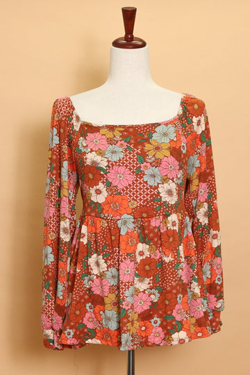 Floral Square Neck Blouse