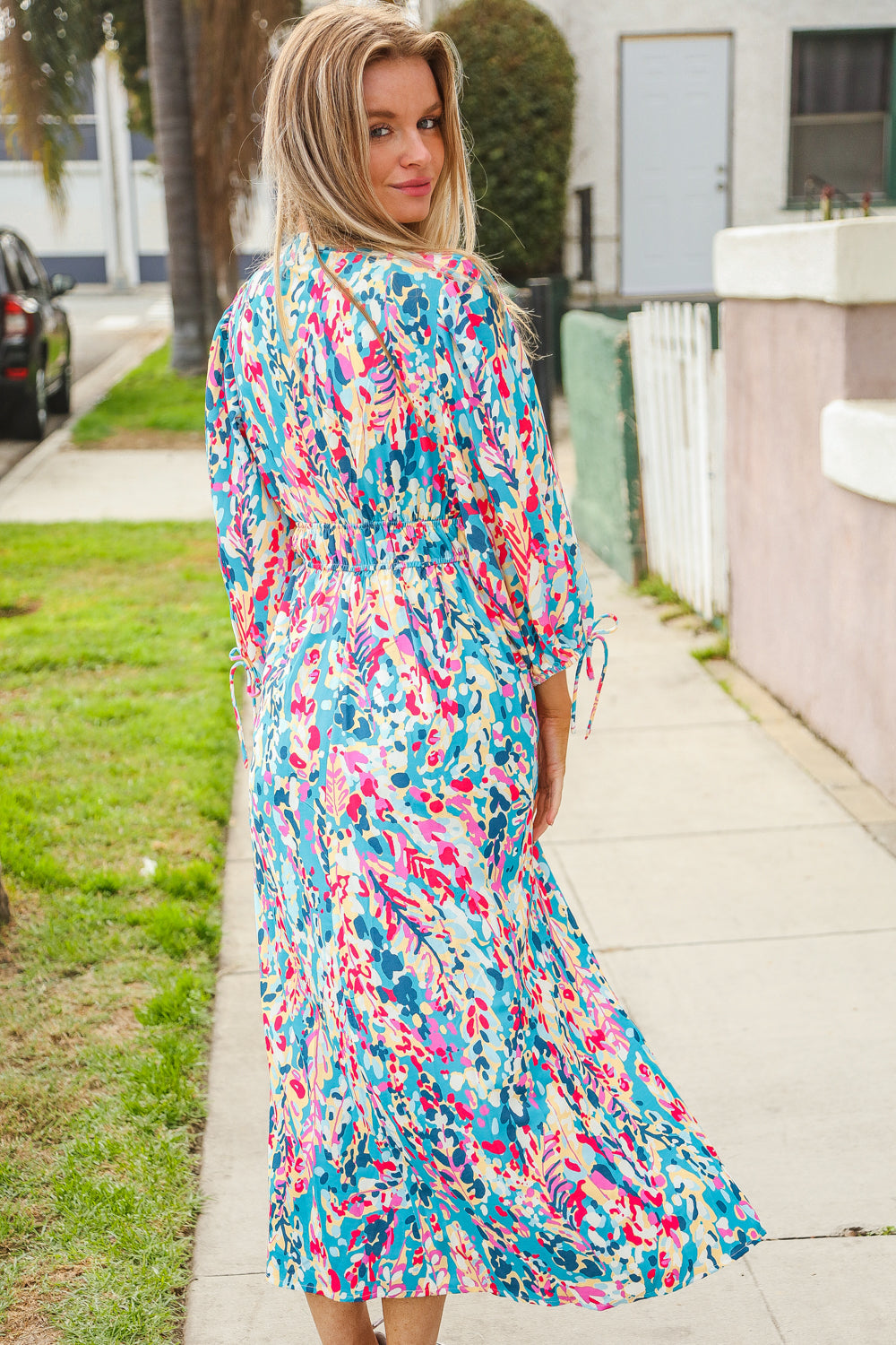 Star Struck Vintage Floral Midi Dress with Side Pockets (Open Pack)